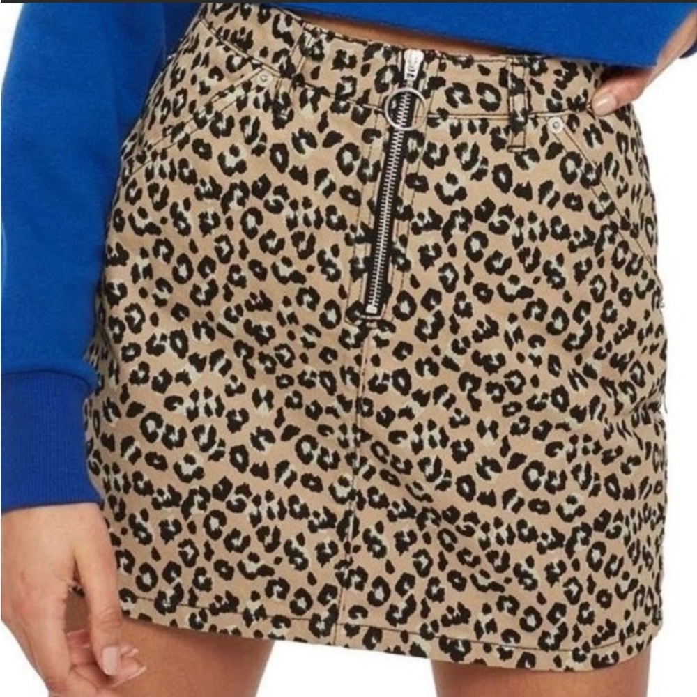 TOP SHOP EUC leopard Skirt